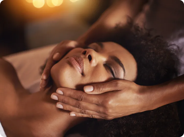 Person getting a custom facial