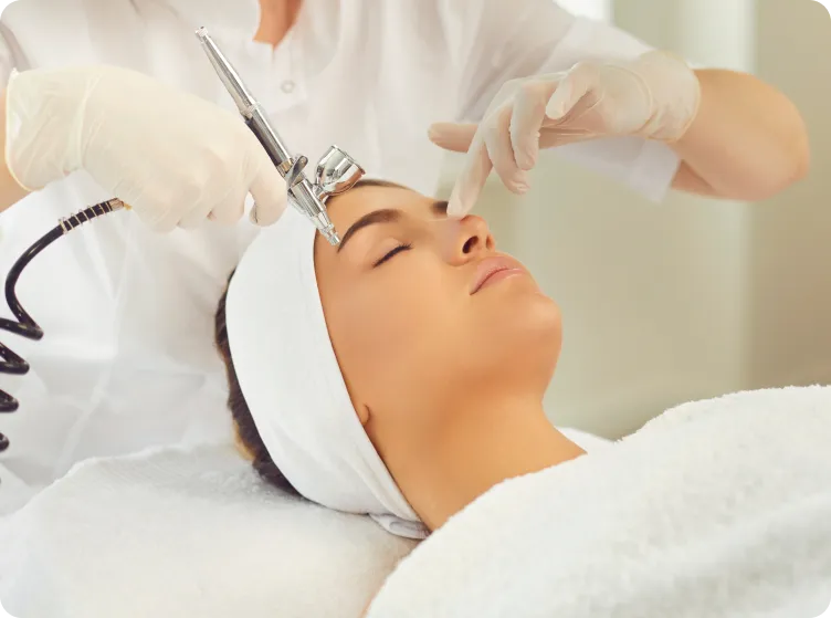 person getting a liquid hydro dermabrasion